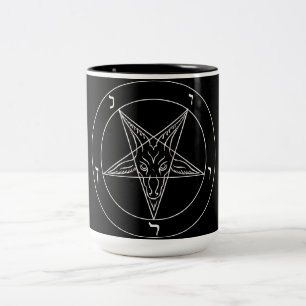 Caneca De Café Em Dois Tons Pentagrama Satanista