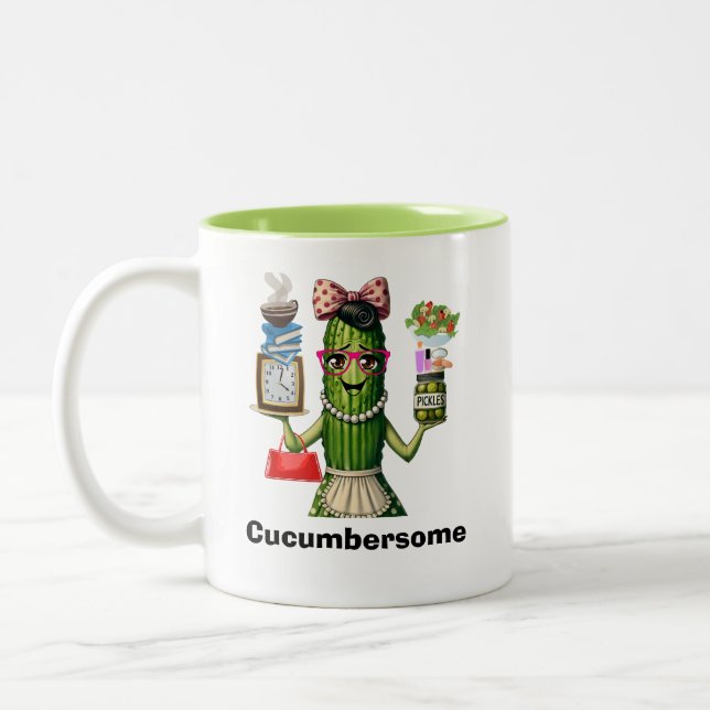 Caneca De Café Em Dois Tons Pepino Humoroso (Esquerda)