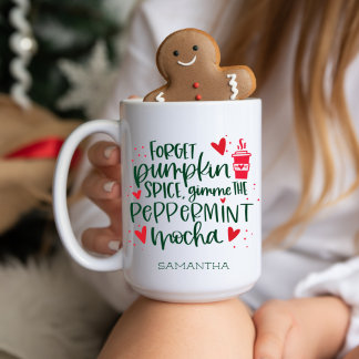 Caneca De Café Em Dois Tons Peppermint Mocha Coffee Lover Holiday