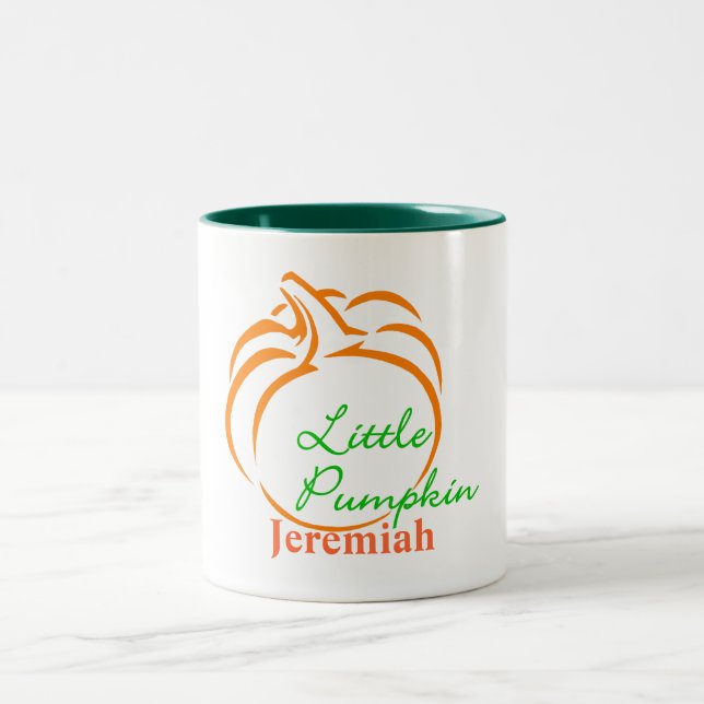 Caneca De Café Em Dois Tons Pequena Arte De Pumpkin (Centro)