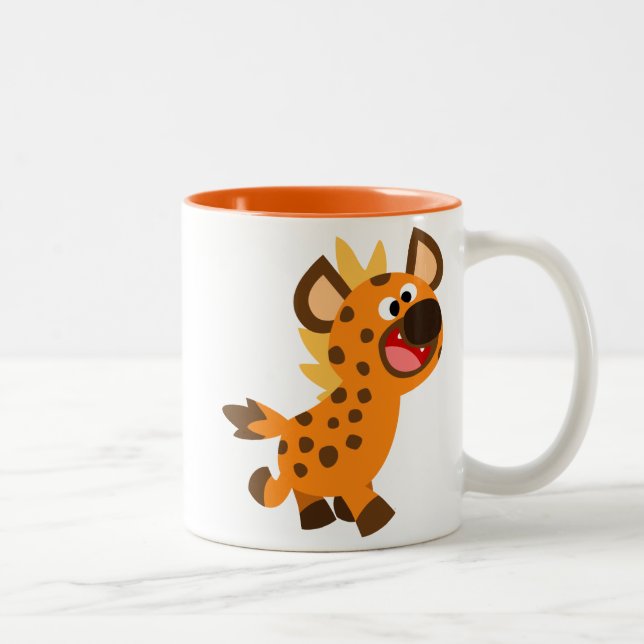 Caneca De Café Em Dois Tons Pequena e Bonita Cartoon Hyena Mug (Direita)