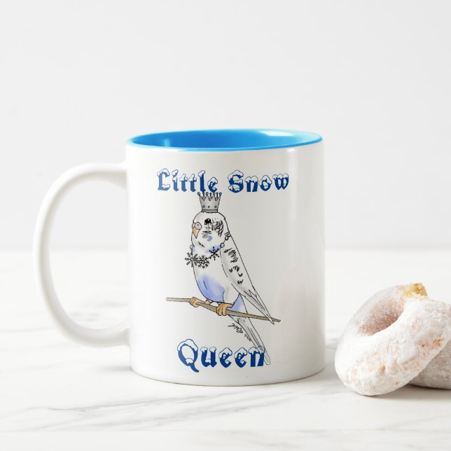 Caneca De Café Em Dois Tons Pequena Rainha de Neve e Orçamento (Com Donut)
