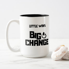 Caneca De Café Em Dois Tons Pequenas Vitórias Inspiradoras Mudam Muito MiPeque