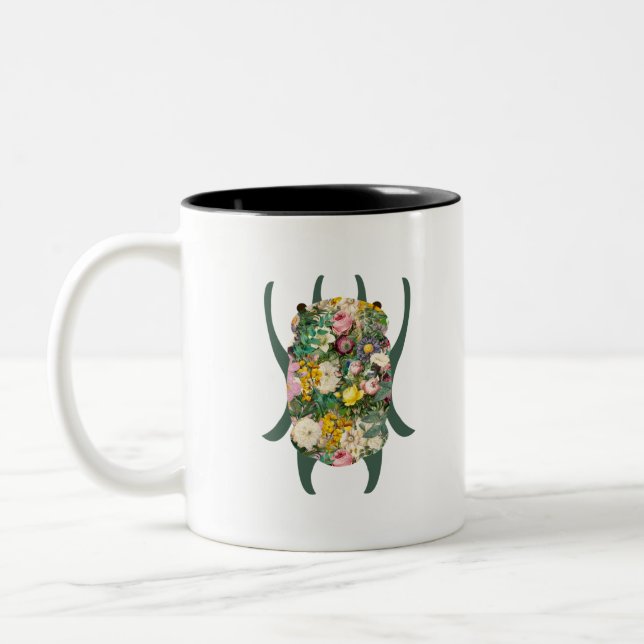 Caneca De Café Em Dois Tons Pequeno escaravelho azul (Esquerda)