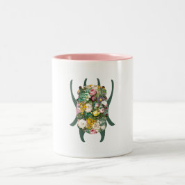 Caneca De Café Em Dois Tons Pequeno Escaravelho Verde a Azul Gradiente