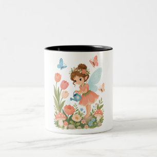 Caneca De Café Em Dois Tons Pequeno Jardim de Fadas Mágico