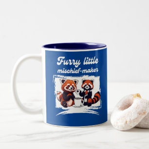 Caneca De Café Em Dois Tons Pequeno malfeitor Red Panda & Café