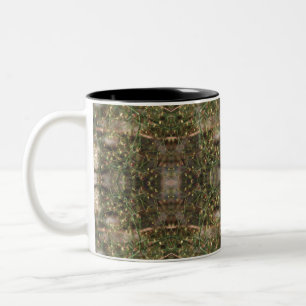 Caneca De Café Em Dois Tons Pequeno padrão de flores silvestres da vida selvag