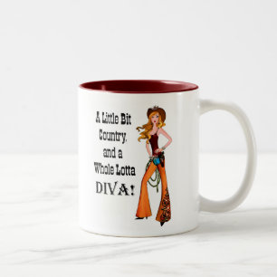 Caneca De Café Em Dois Tons Pequeno País e um Lotta DiVA!