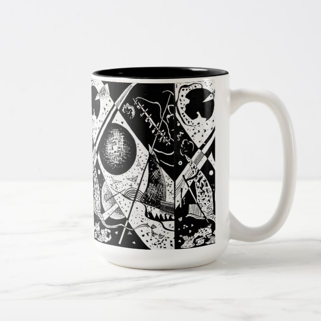 Caneca De Café Em Dois Tons Pequenos mundos VI - Kandinsky (Direita)