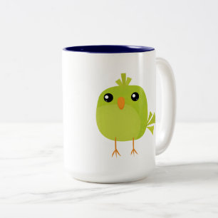 Caneca De Café Em Dois Tons Pequenos pássaros bonitos