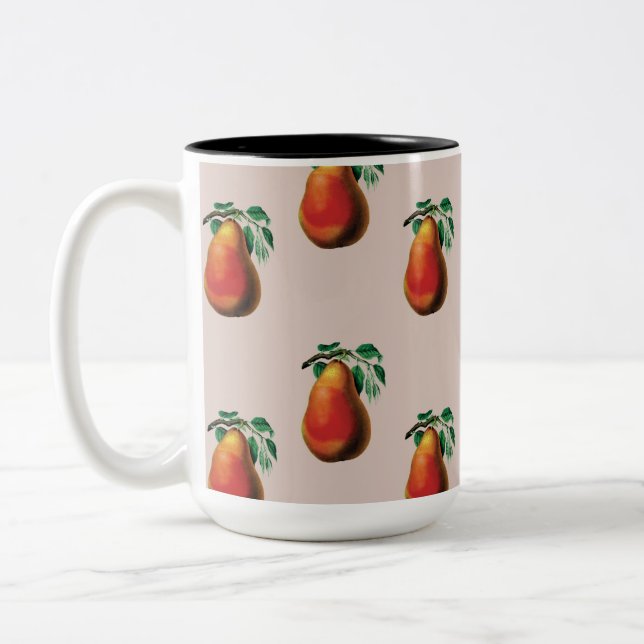 Caneca De Café Em Dois Tons Peras Vintage (Esquerda)