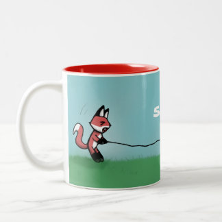 Caneca De Café Em Dois Tons Percalço do Fox da pesca