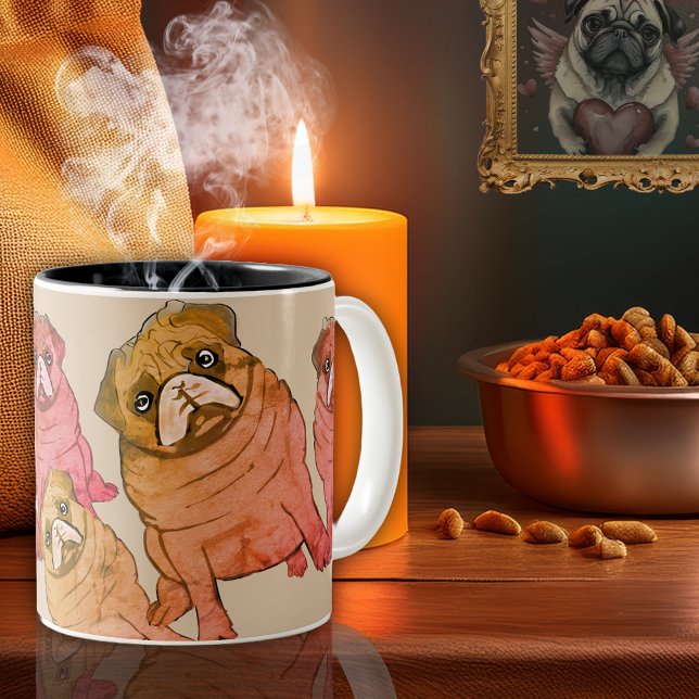 Caneca De Café Em Dois Tons Perdendo meu Pug (Criador carregado)