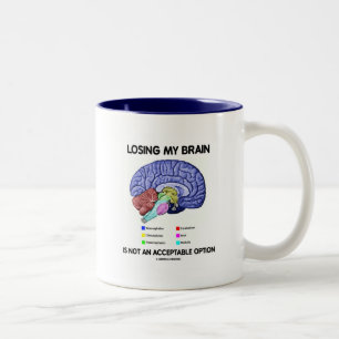 Caneca De Café Em Dois Tons Perder meu cérebro não é uma opção aceitável