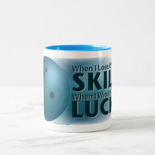 Caneca De Café Em Dois Tons Perder Skill Ganha Boliche Azul