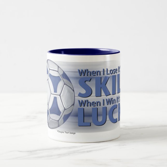 Caneca De Café Em Dois Tons Perder Skill Ganhou Sorte Futbal (Centro)