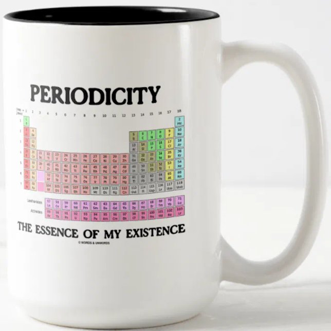 Caneca De Café Em Dois Tons Periodicidade Essência Minha Existência (Mesa Peri (Mug featuring Periodic Table of Elements for anyone into periodicity)