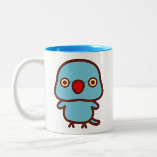 Caneca De Café Em Dois Tons Periquito-de-colar / Fêmea azul