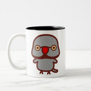 Caneca De Café Em Dois Tons Periquito-de-colar / Macho cinza