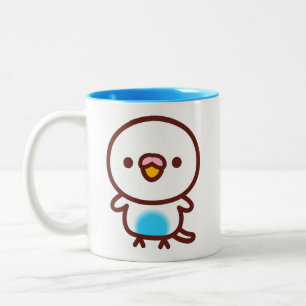 Caneca De Café Em Dois Tons Periquito / Pérola azul celeste recessivo