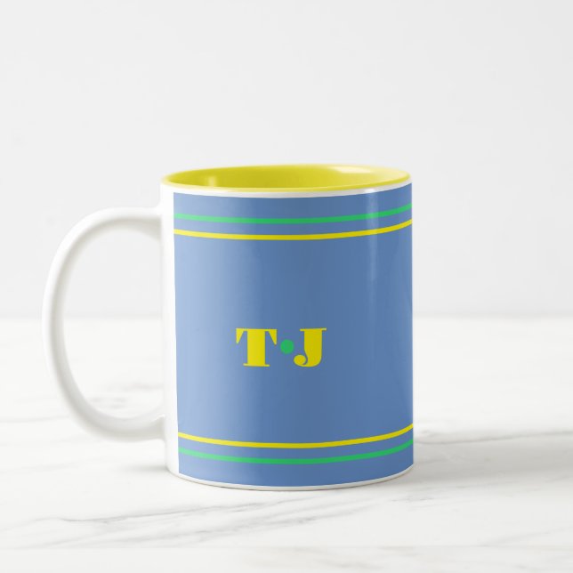 Caneca De Café Em Dois Tons Periwinkle Personalizado (Esquerda)
