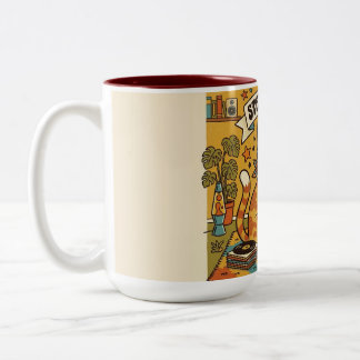 Caneca De Café Em Dois Tons PERMANEÇA GROCÓVIO | Amante de Animais | Boêmia