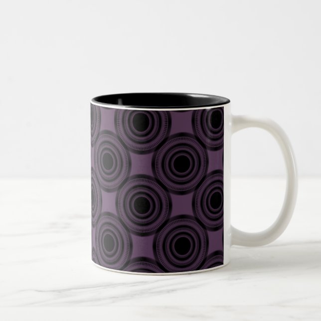 Caneca De Café Em Dois Tons Perna dos Círculos de Trendência, Ameixa (Direita)