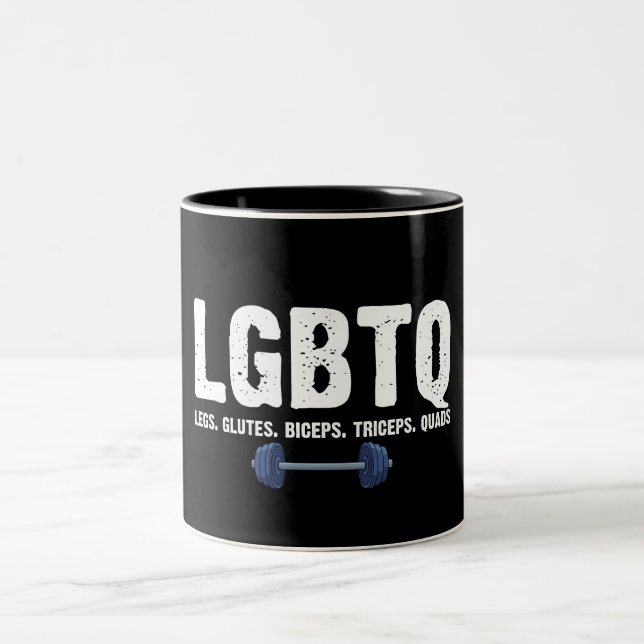 Caneca De Café Em Dois Tons Pernas LGBTQ Glutes Biceps Triceps Quads Lover de  (Centro)