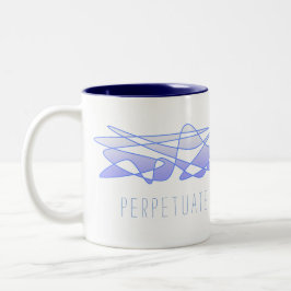 Caneca De Café Em Dois Tons "Perpetuantes positivos" Arte Azul Roxa