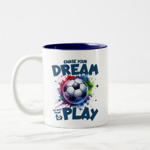 Caneca De Café Em Dois Tons Persiga Seu Sonho – Salpico de Futebol 