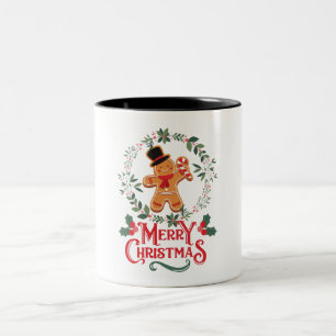 Caneca De Café Em Dois Tons Personagem de Biscoito de Gengibre Desenho Animado