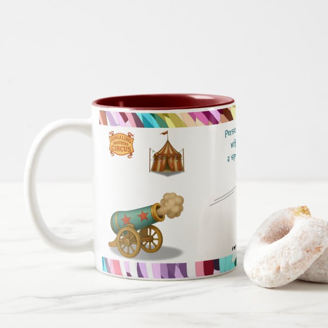 Caneca De Café Em Dois Tons Personalise: Hannibal the Cannonball (Com Donut)