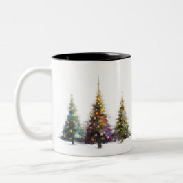 Caneca De Café Em Dois Tons Personalised Christmas Tree – Cosy Festive 