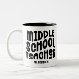 Caneca De Café Em Dois Tons Personalização de Apreciação de Professores da Esc