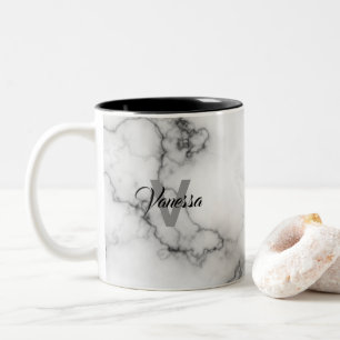 Caneca De Café Em Dois Tons Personalização do padrão Marble
