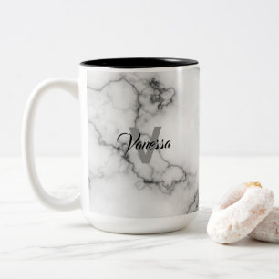 Caneca De Café Em Dois Tons Personalização do padrão Marble