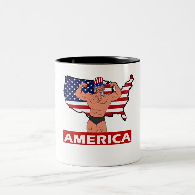 Caneca De Café Em Dois Tons 🇸 personalizada de 4 de julho de 🇺 (Centro)