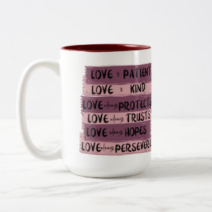 Caneca De Café Em Dois Tons Personalizado 1 Corinthians 13 O Amor É Paciente