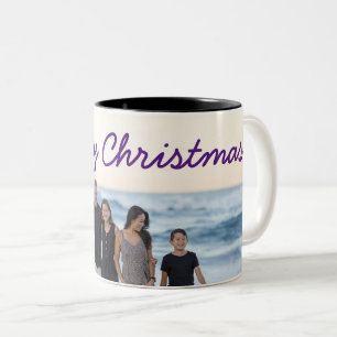Caneca De Café Em Dois Tons personalizado adicionar seu texto fotográfico fer