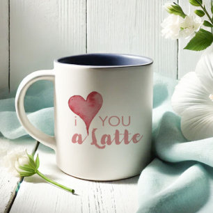 Caneca De Café Em Dois Tons Personalizado Amo-te um Latte