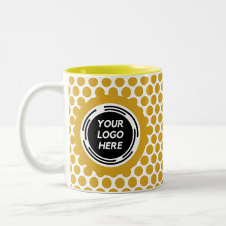 Caneca De Café Em Dois Tons Personalizado de logotipo de negócios mínimo Doura