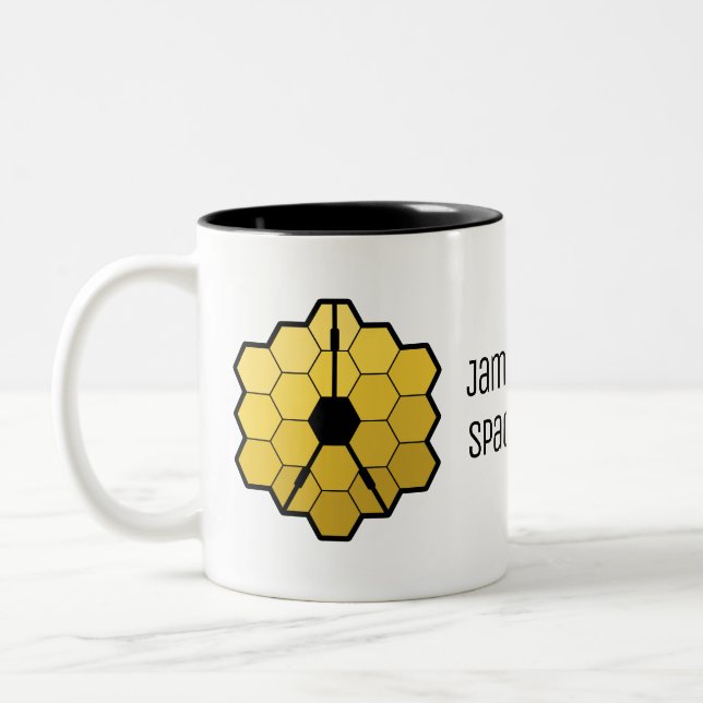 Caneca De Café Em Dois Tons Personalizado do Espelho Amarelo do Telescópio Esp (Esquerda)