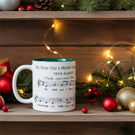 Caneca De Café Em Dois Tons Personalizado Engraçado "Desejamos-lhe um Feliz Na