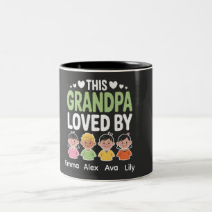 Caneca De Café Em Dois Tons Personalizado Este Avô Amado Por – Crianças Person