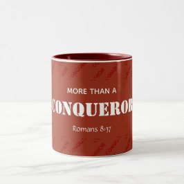 Caneca De Café Em Dois Tons Personalizado mais do que um cristão-vermelho conq