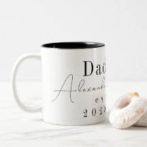 Personalizado Pai Minimalista Preto e Branco