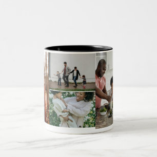 Caneca De Café Em Dois Tons Personalizado para Colagem de Fotos da Família 4