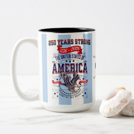 Caneca De Café Em Dois Tons Personalizado Patriótico Americano Aniversário de
