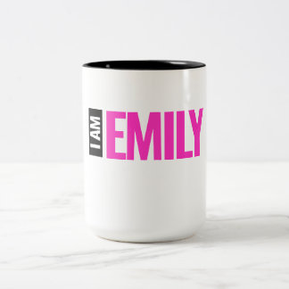 Caneca De Café Em Dois Tons Personalizado "Sou Emily"